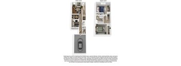 Two Bedroom 1.5 Bath Townhome with Single Car Garage Classic