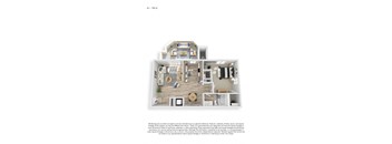 One Bedroom One Bath Premium Floor Plan 740 sqft