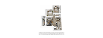 2x1_915sf Floor Plan at Brookside 112, Washington