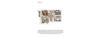 2 Bedroom 1 Bath Floor Plan at Cedar House, Vancouver, WA, 98682