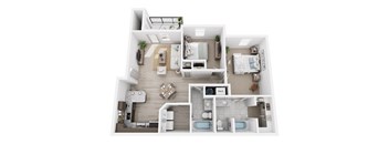 a 3 bedroom floor plan with a bathroom and a bedroom