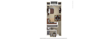 Studio Floor Plan 516 sf