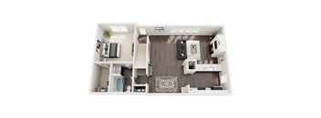 a1 floor plan  1 bedroom with 1 bathroom  129
