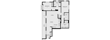 A black and white image of a floor plan for a house.