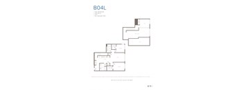 A floor plan for a two bedroom loft apartment.