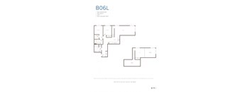 A floor plan for a two bedroom loft apartment.