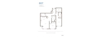 A floor plan for apartment B07 with two bedrooms and two baths.