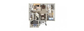 a floor plan with a bedroom and a living room