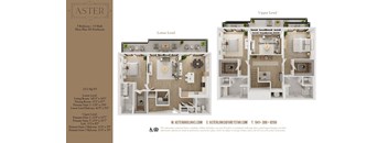 3d furnished floor plan of a 1 bedroom apartment