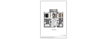 A floor plan of a two bedroom apartment named The Liberty.