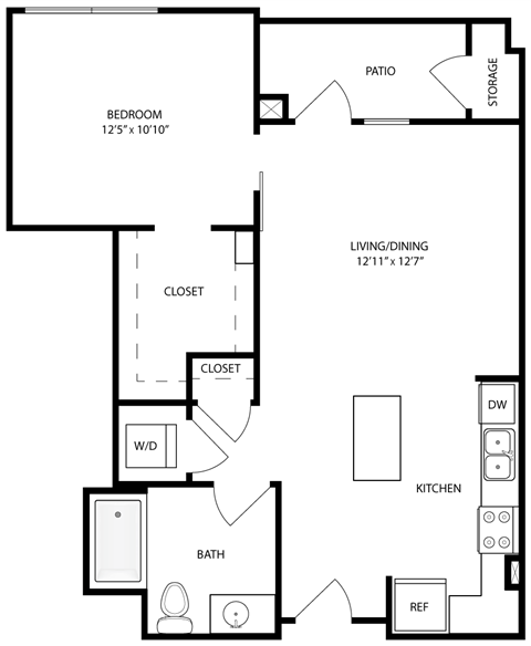 a floor plan of a bedroom apartment