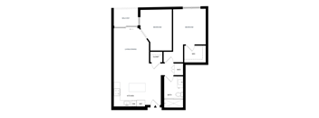 A black and white image of a floor plan for a house.