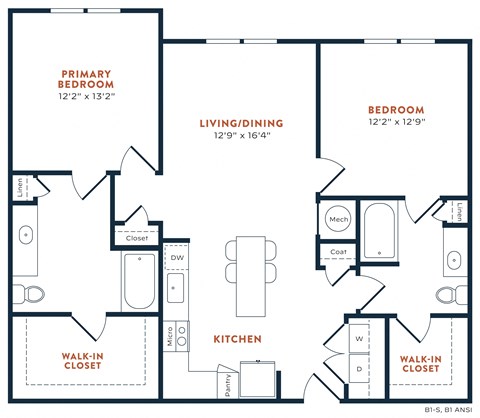 a blueprint of a floor plan with a bedroom and a living room