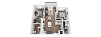 a 3 bedroom floor plan with a bathroom and a living room