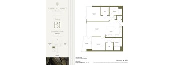 A brochure for Park Summit Residence B1, a 2 bedroom, 2 bath apartment sized at 1,032 sq.ft.