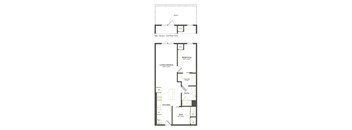 A floor plan of a 3rd floor apartment with a terrace.