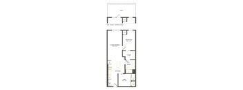 A floor plan of a 3rd floor apartment with a terrace.