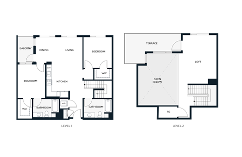 B1-L 2 bed 2 bath loft