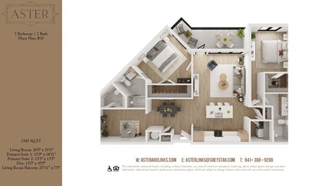 a floor plan of a 2100 sq ft apartment