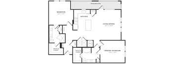A black and white image of a house floor plan.