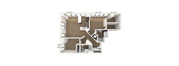 the 1122 sqft floor plan  studio