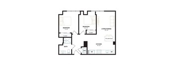 a floor plan of a house showing the bedrooms and the living room