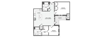 A black and white image of a floor plan for a house.