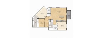 a floor plan of a home with wood flooring and