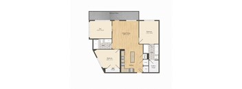 a floor plan of a home with wood floors and