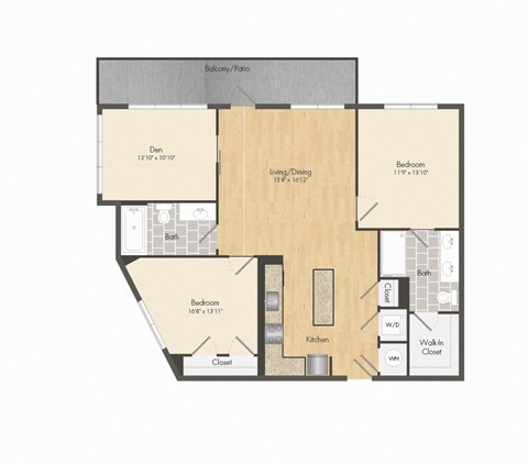 a floor plan of a home with wood floors and