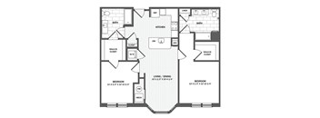A black and white image of a floor plan for a house.