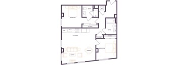 a floor plan of a bedroom apartment