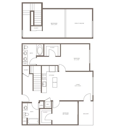 B1L Floor Plan at The Adeline, Glendale California