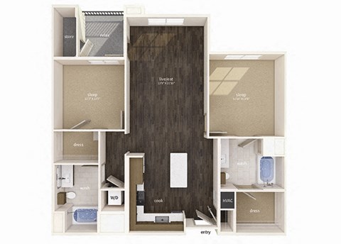 B1 Floor Plan at Gravity, San Diego, CA