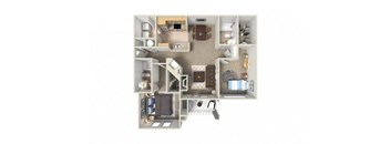 a floor plan with a bedroom and a living room