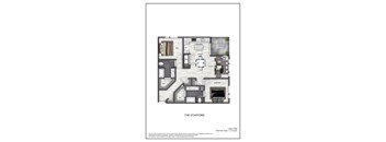 A floor plan of a two bedroom apartment named The Stafford.