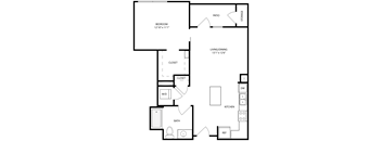 a floor plan of a bedroom apartment