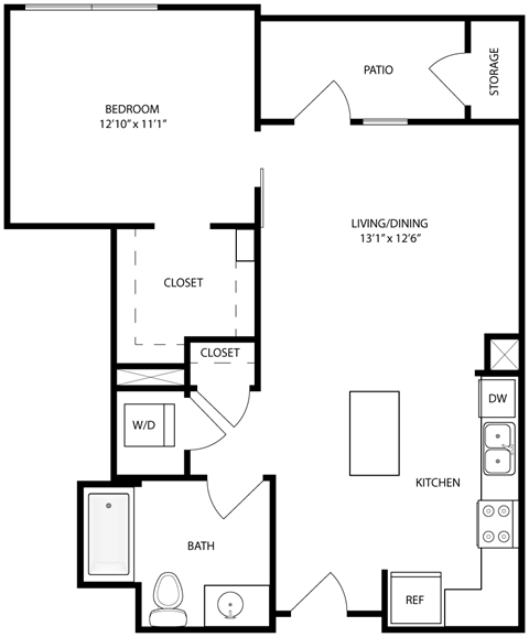 a floor plan of a bedroom apartment
