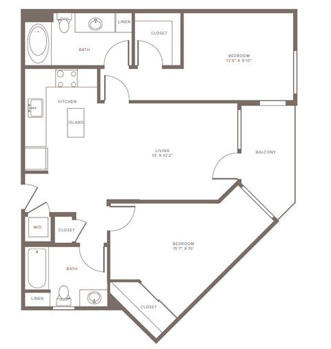 B2 Floor Plan at The Adeline, Glendale, 91203