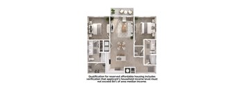 a floor plan of a bedroom apartment