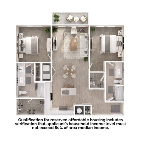 a floor plan of a bedroom apartment