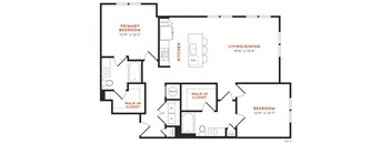 a floor plan of a house with a bedroom and a living room