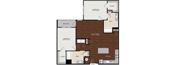 a floor plan of a room with a wooden floor