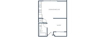 a floor plan of a bedroom with a bed and a closet