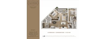 a floor plan of a 2100 sq ft apartment