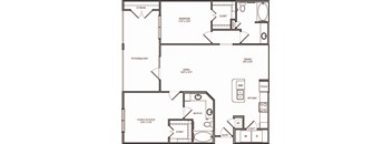 A black and white floor plan of a house with labeled rooms.