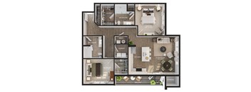 A floor plan of a house with labeled rooms such as Bedroom 1 and Bathroom.