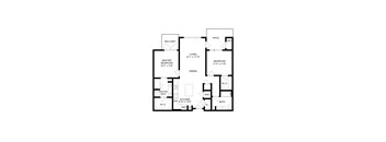 A black and white image of a floor plan for a house.