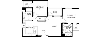 A black and white image of a floor plan for a home.