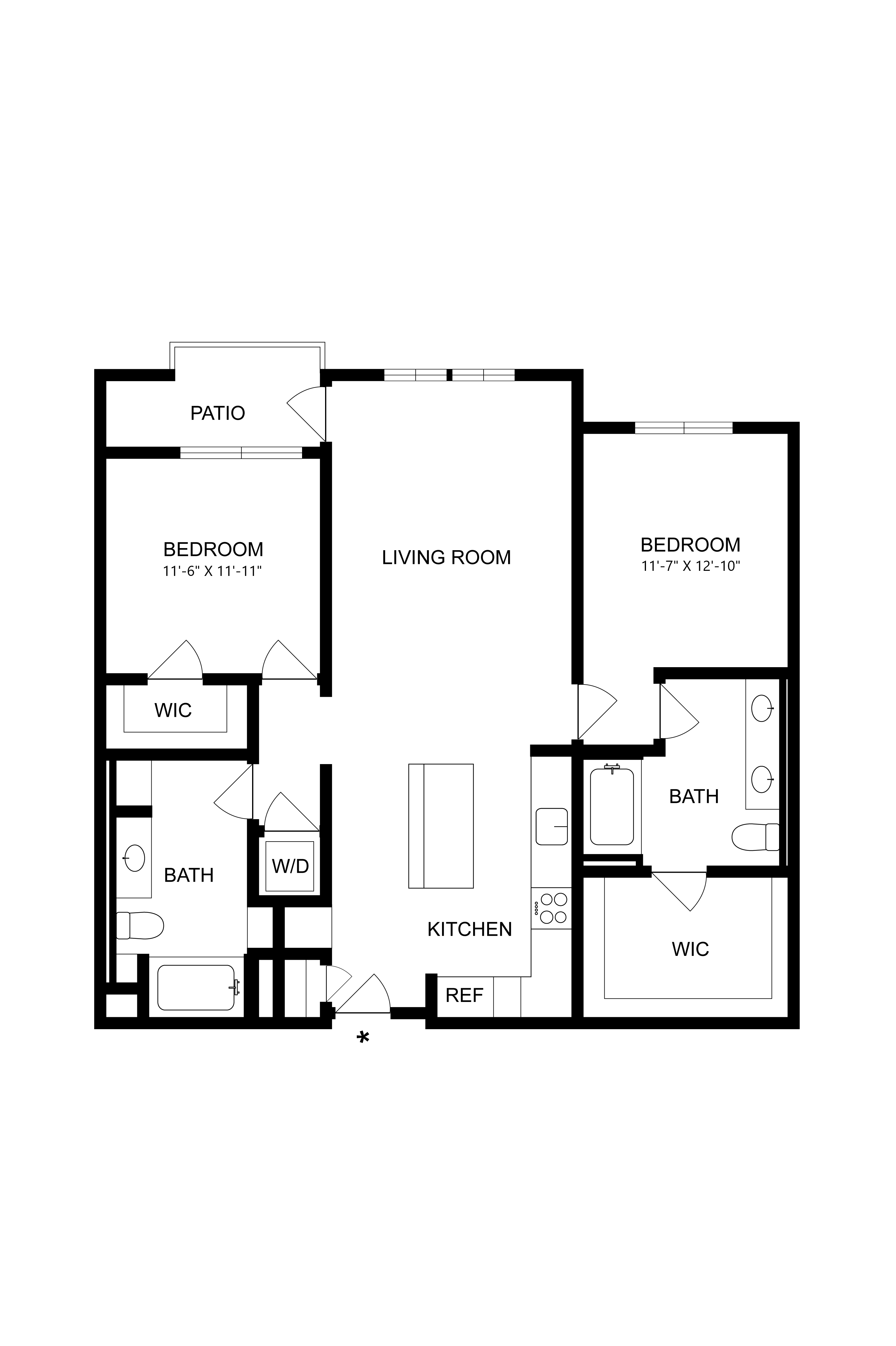 A black and white image of a floor plan for a house.